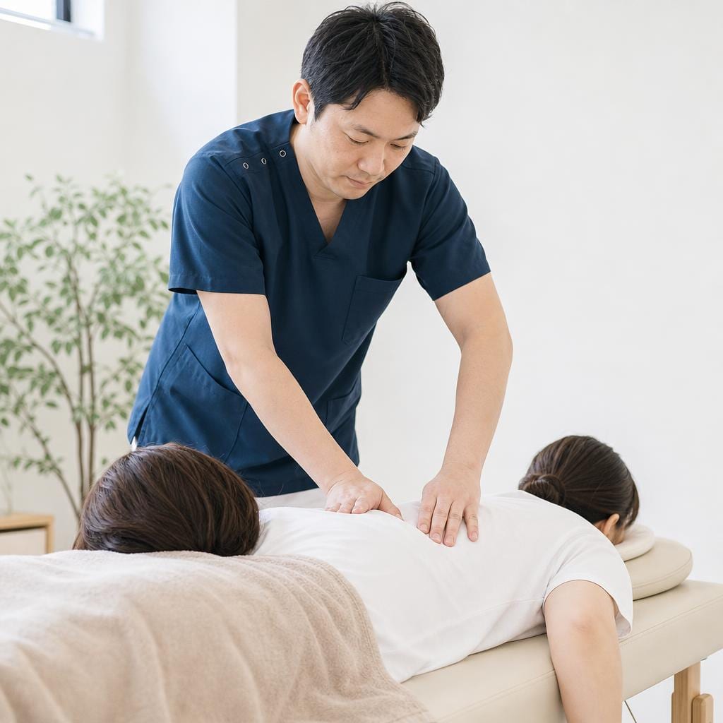 筋肉・筋膜の調整施術の様子