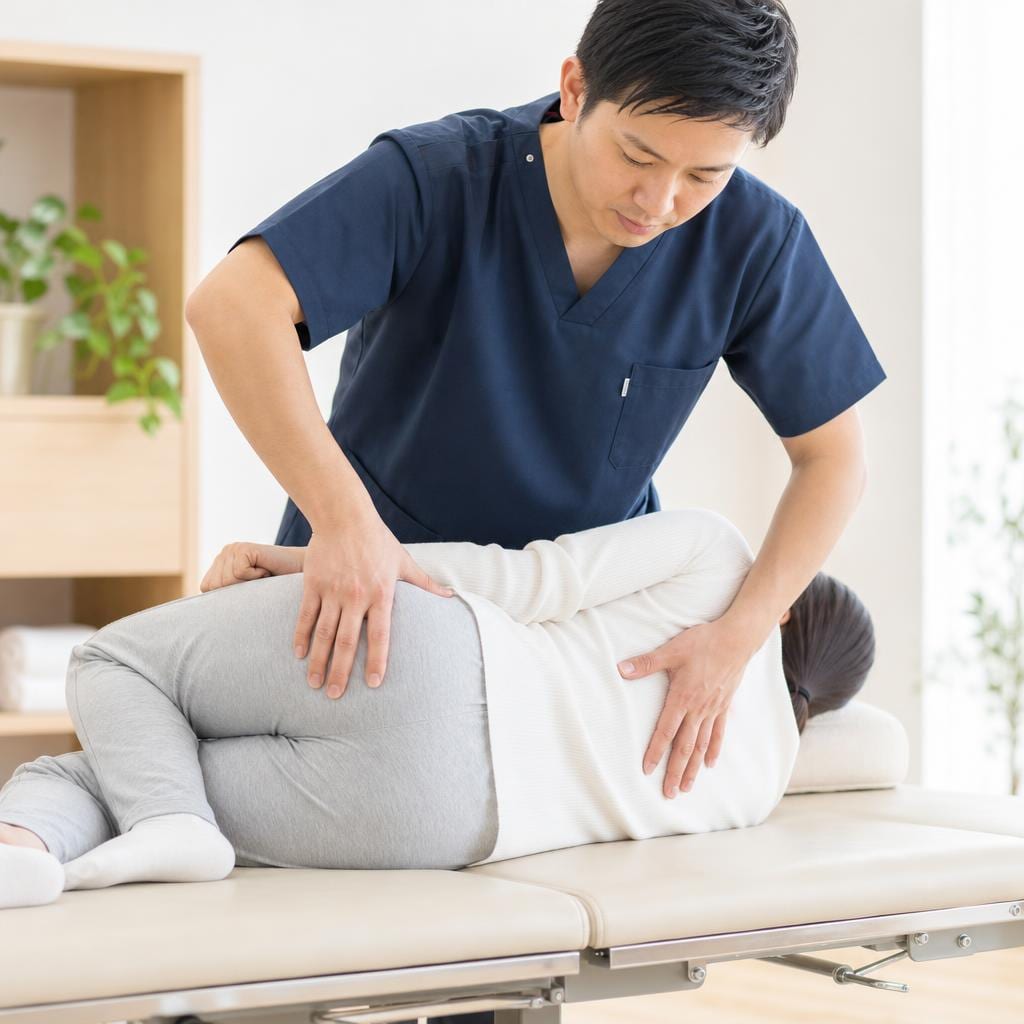 骨格・関節のバランス調整施術の様子