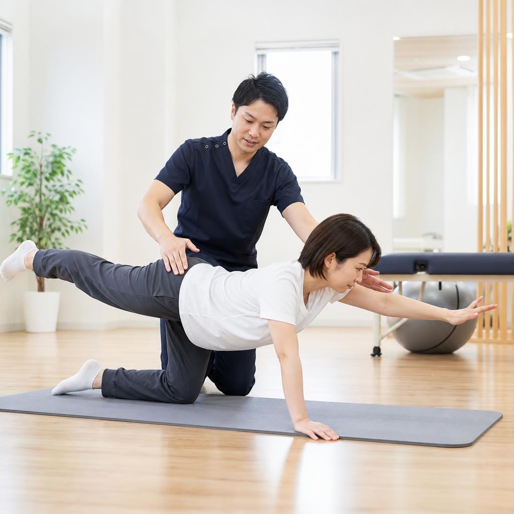 動作改善・運動療法の指導の様子