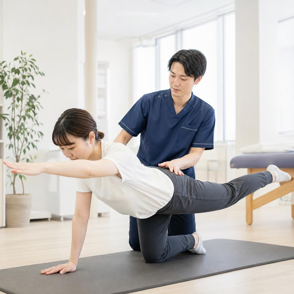 運動療法・体幹トレーニング指導の様子