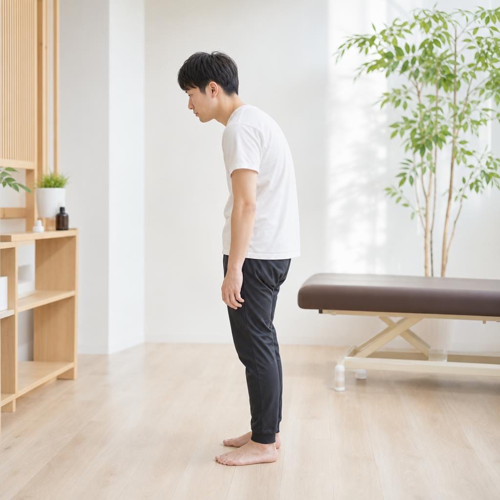 猫背・巻き肩の姿勢イメージ