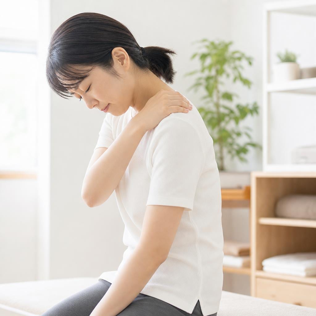 姿勢の悪さによる体調不良イメージ