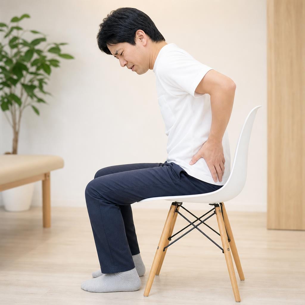座っていると痛むイメージ