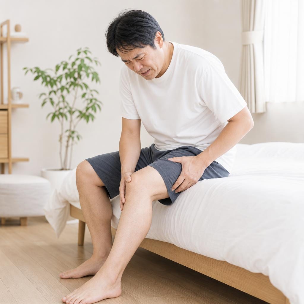 起床時の脚の痛みイメージ