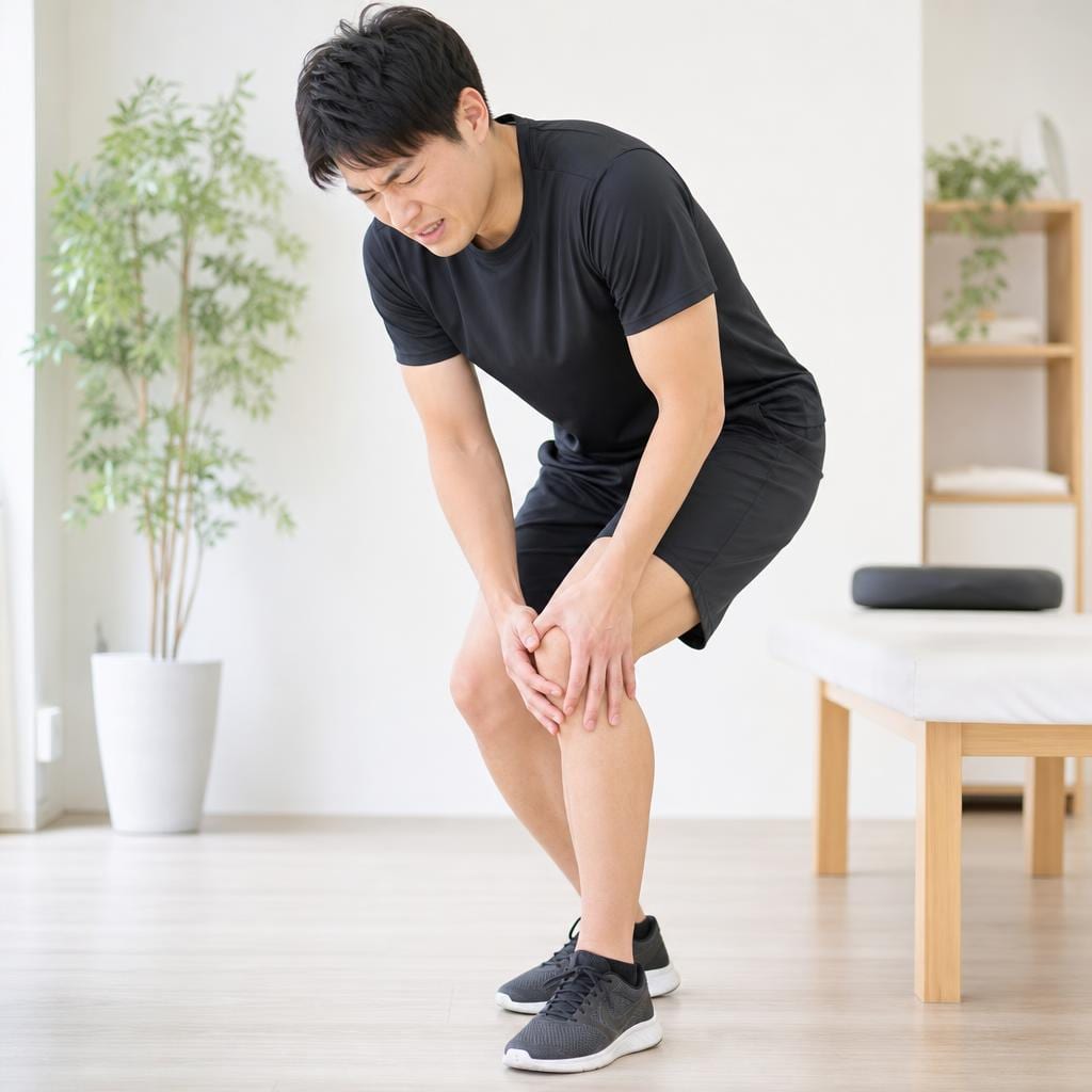 競技中の膝・腰の痛みイメージ